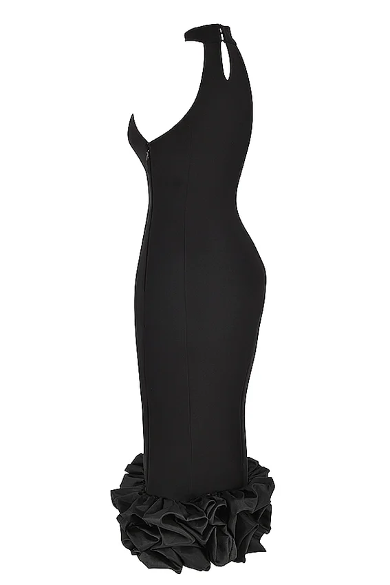Juniper Black Peplum Midi Dress Juniper Black Peplum Midi Dress