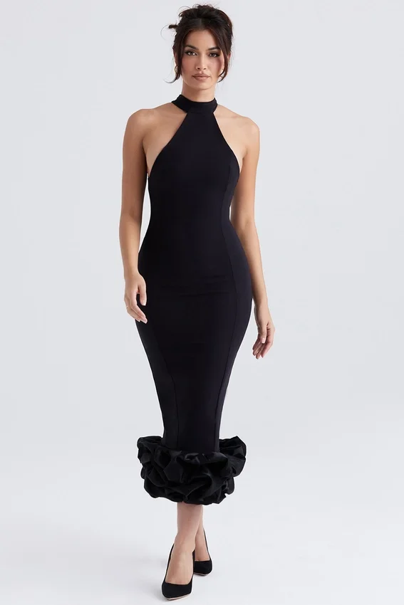 Juniper Black Peplum Midi Dress Juniper Black Peplum Midi Dress