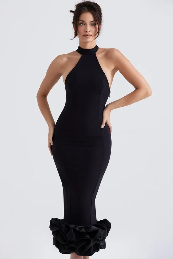 Juniper Black Peplum Midi Dress Juniper Black Peplum Midi Dress