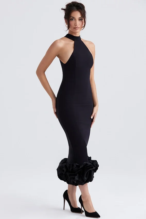Juniper Black Peplum Midi Dress Juniper Black Peplum Midi Dress
