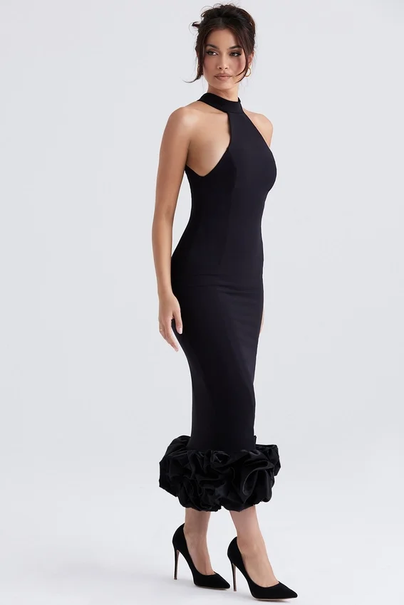 Juniper Black Peplum Midi Dress Juniper Black Peplum Midi Dress