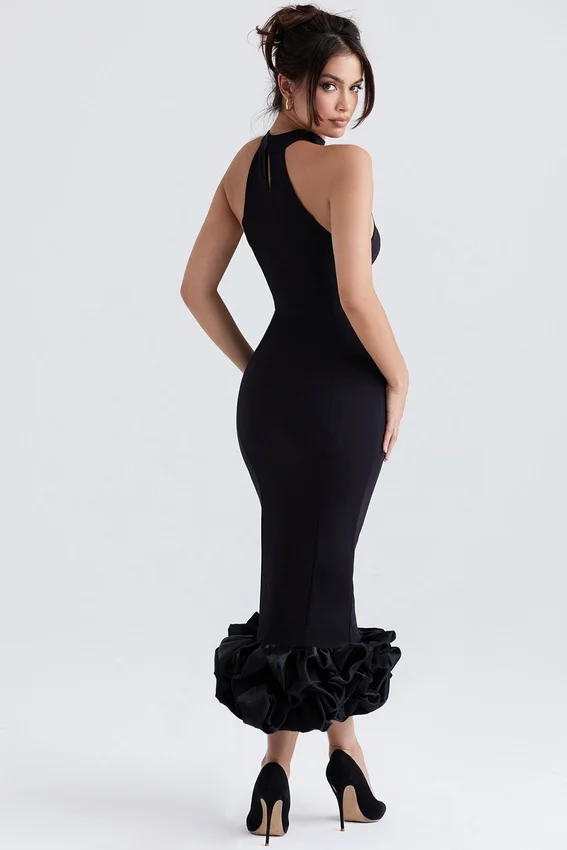 Juniper Black Peplum Midi Dress Juniper Black Peplum Midi Dress