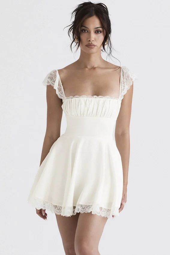 Kaia Ivory A-Line Mini Dress Kaia Ivory A-Line Mini Dress