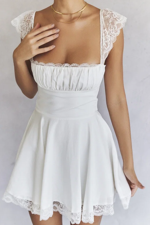 Kaia Ivory A-Line Mini Dress Kaia Ivory A-Line Mini Dress