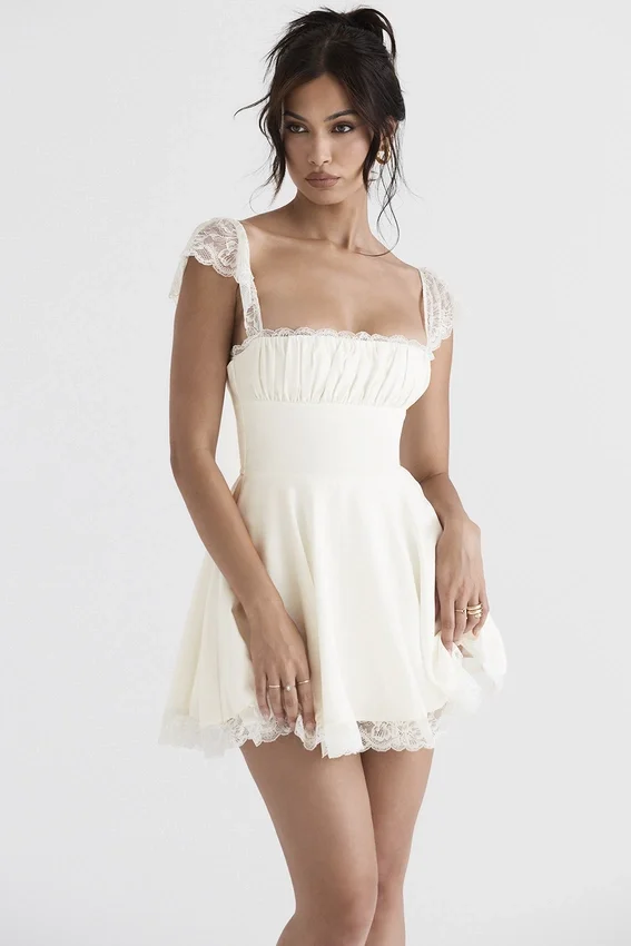 Kaia Ivory A-Line Mini Dress Kaia Ivory A-Line Mini Dress