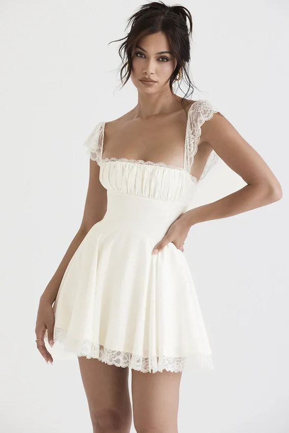 Kaia Ivory A-Line Mini Dress Kaia Ivory A-Line Mini Dress