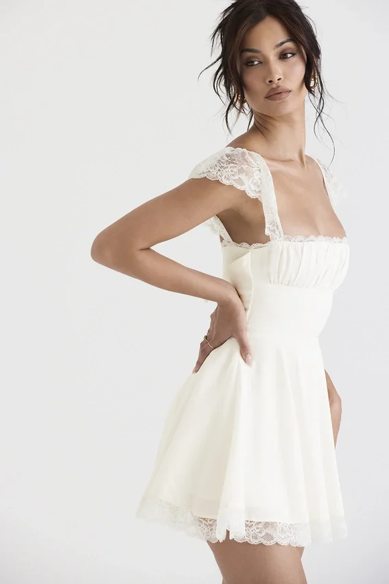 Kaia Ivory A-Line Mini Dress Kaia Ivory A-Line Mini Dress