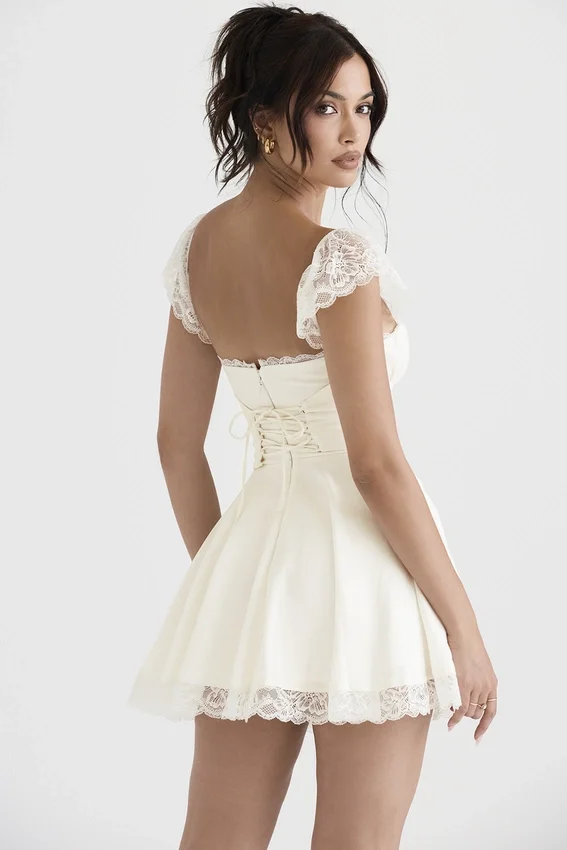 Kaia Ivory A-Line Mini Dress Kaia Ivory A-Line Mini Dress