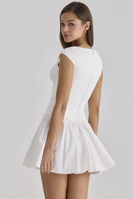 Kaia White Cotton Mini Dress Kaia White Cotton Mini Dress