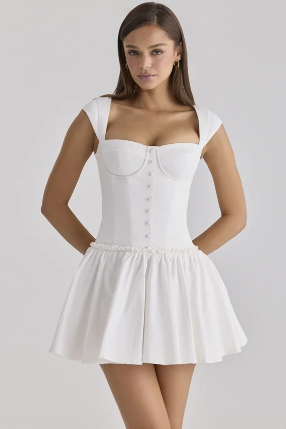 Kaia White Cotton Mini Dress Kaia White Cotton Mini Dress