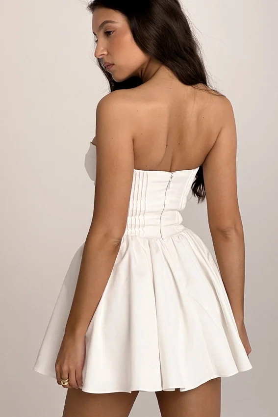 Katherine White Strapless Corset Mini Dress Katherine White Strapless Corset Mini Dress