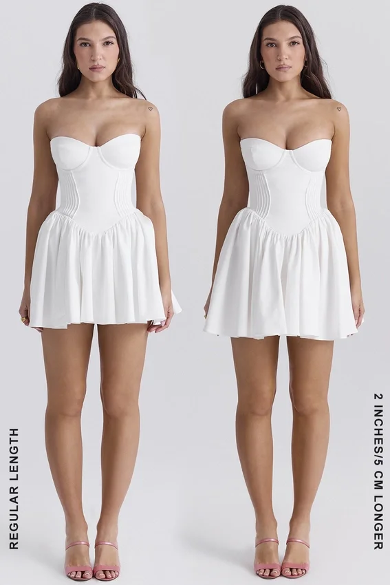 Katherine White Strapless Corset Mini Dress Katherine White Strapless Corset Mini Dress