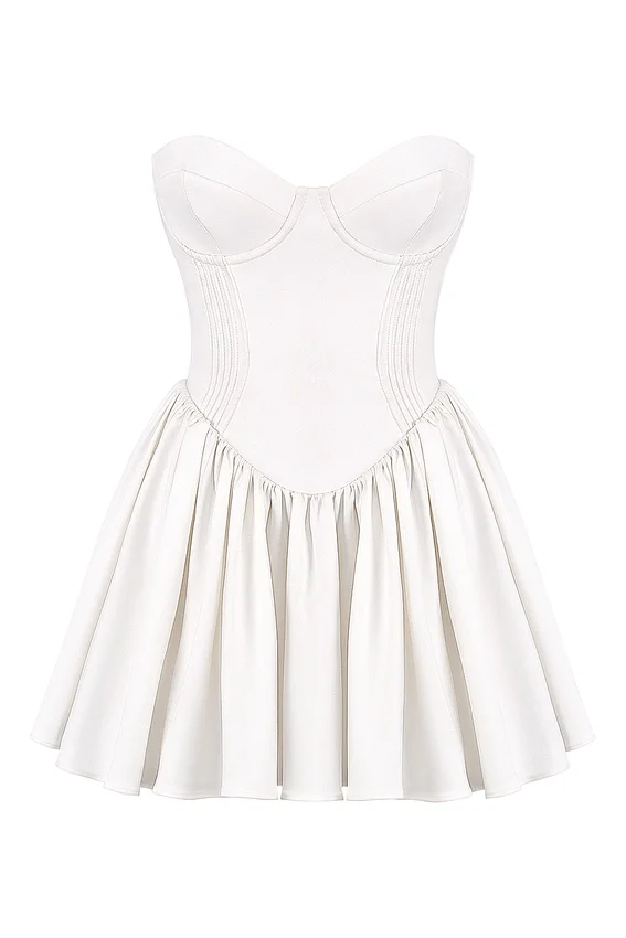 Katherine White Strapless Corset Mini Dress Katherine White Strapless Corset Mini Dress
