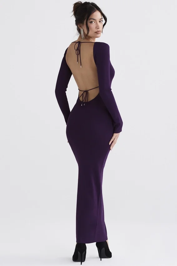 Keana Grape Ribbed Knit Maxi Dress Keana Grape Ribbed Knit Maxi Dress