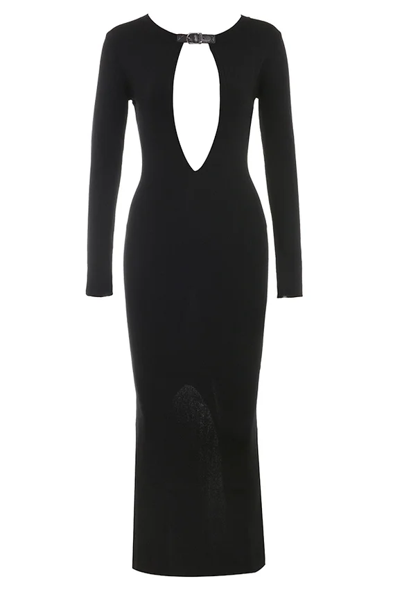 Keeya Black Knit Maxi Dress Keeya Black Knit Maxi Dress