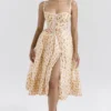 Kelly Royal Rose Print Corset Midi Sundress Kelly Royal Rose Print Corset Midi Sundress