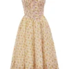 Kelly Royal Rose Print Corset Midi Sundress Kelly Royal Rose Print Corset Midi Sundress