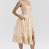 Kelly Royal Rose Print Corset Midi Sundress Kelly Royal Rose Print Corset Midi Sundress