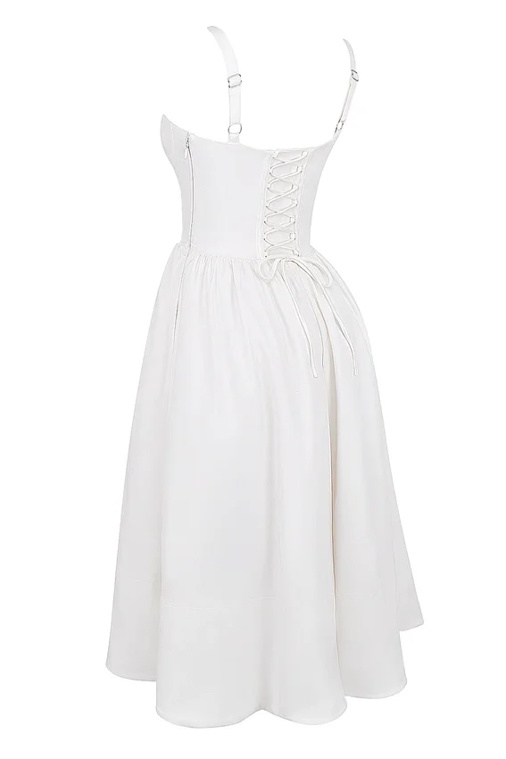 Kelly White Corset Midi Sundress Kelly White Corset Midi Sundress