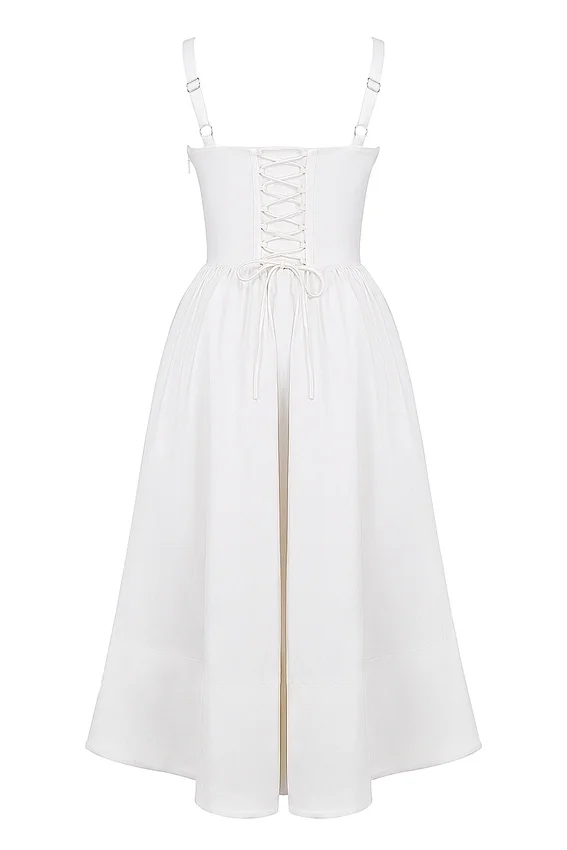 Kelly White Corset Midi Sundress Kelly White Corset Midi Sundress