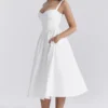 Kelly White Corset Midi Sundress Kelly White Corset Midi Sundress