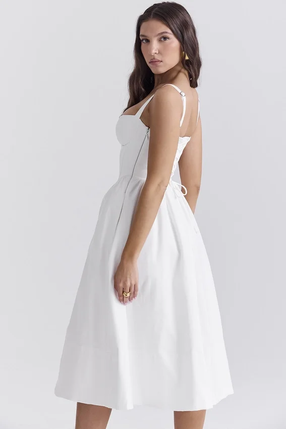 Kelly White Corset Midi Sundress Kelly White Corset Midi Sundress