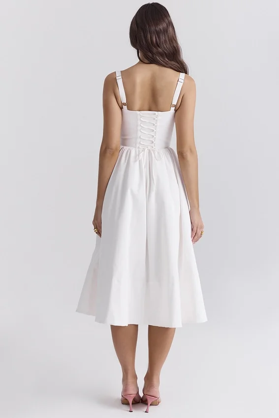 Kelly White Corset Midi Sundress Kelly White Corset Midi Sundress