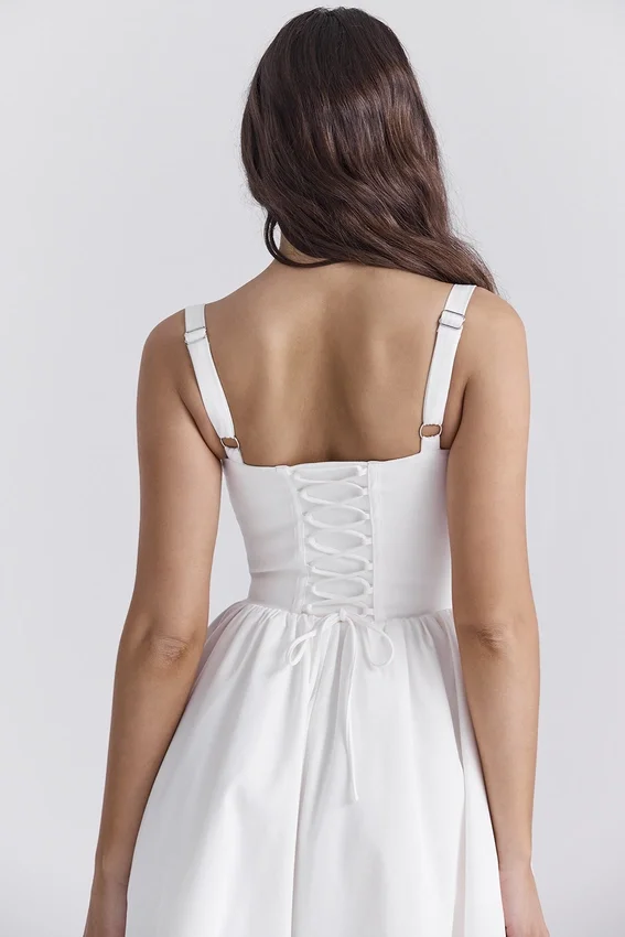 Kelly White Corset Midi Sundress Kelly White Corset Midi Sundress