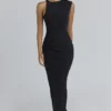 Keoni Black Asymmetric Draped Maxi Dress Keoni Black Asymmetric Draped Maxi Dress