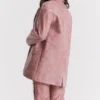 Kiera Warm Pink Vegan Leather Oversized Blazer Kiera Warm Pink Vegan Leather Oversized Blazer