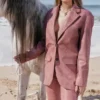 Kiera Warm Pink Vegan Leather Oversized Blazer Kiera Warm Pink Vegan Leather Oversized Blazer