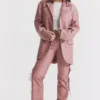 Kiera Warm Pink Vegan Leather Oversized Blazer Kiera Warm Pink Vegan Leather Oversized Blazer