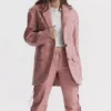 Kiera Warm Pink Vegan Leather Oversized Blazer Kiera Warm Pink Vegan Leather Oversized Blazer