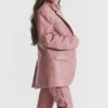 Kiera Warm Pink Vegan Leather Oversized Blazer Kiera Warm Pink Vegan Leather Oversized Blazer