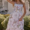 Kim Lilac Floral Cotton Midi Sundress Kim Lilac Floral Cotton Midi Sundress