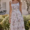 Kim Lilac Floral Cotton Midi Sundress Kim Lilac Floral Cotton Midi Sundress