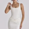 Kira Ivory Satin Gathered Maxi Dress Kira Ivory Satin Gathered Maxi Dress