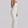 Kira Ivory Satin Gathered Maxi Dress Kira Ivory Satin Gathered Maxi Dress