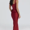 Kira Red Satin Corset Maxi Dress Kira Red Satin Corset Maxi Dress