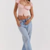 Kitty Baby Pink Gathered Top