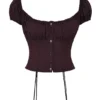 Kitty Rich Brown Gathered Top
