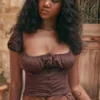 Kitty Rich Brown Gathered Top