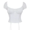 Kitty White Gathered Top