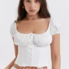 Kitty White Gathered Top