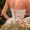 Kristiana Ivory Cotton Strapless Corset Mini Dress Kristiana Ivory Cotton Strapless Corset Mini Dress