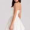 Kristiana Ivory Cotton Strapless Corset Mini Dress Kristiana Ivory Cotton Strapless Corset Mini Dress