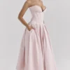 Lady Ballerina Pink Strapless Midi Dress Lady Ballerina Pink Strapless Midi Dress