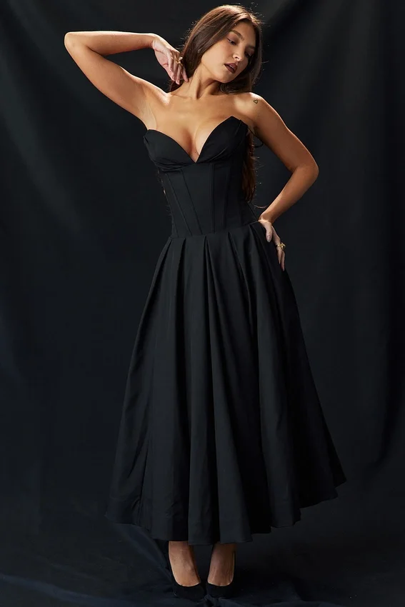 Lady Black Strapless Midi Dress Lady Black Strapless Midi Dress