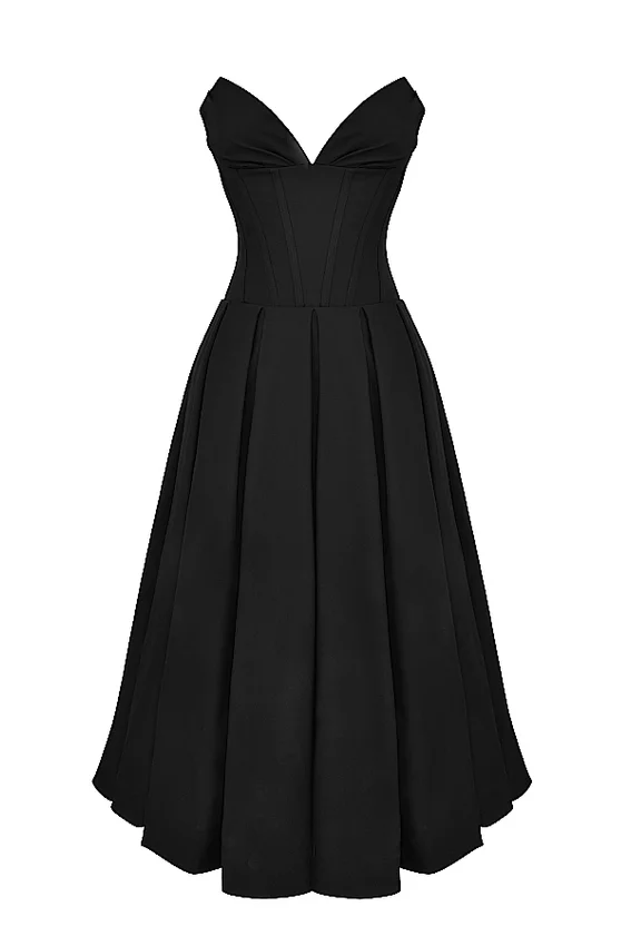 Lady Black Strapless Midi Dress Lady Black Strapless Midi Dress