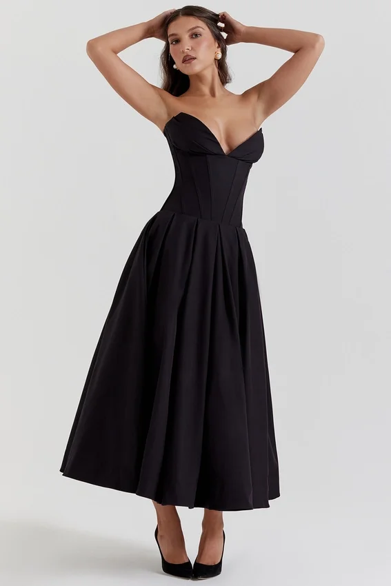 Lady Black Strapless Midi Dress Lady Black Strapless Midi Dress